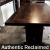 Bar height trestle table style island with exterior epoxy and matte polyurethane finish